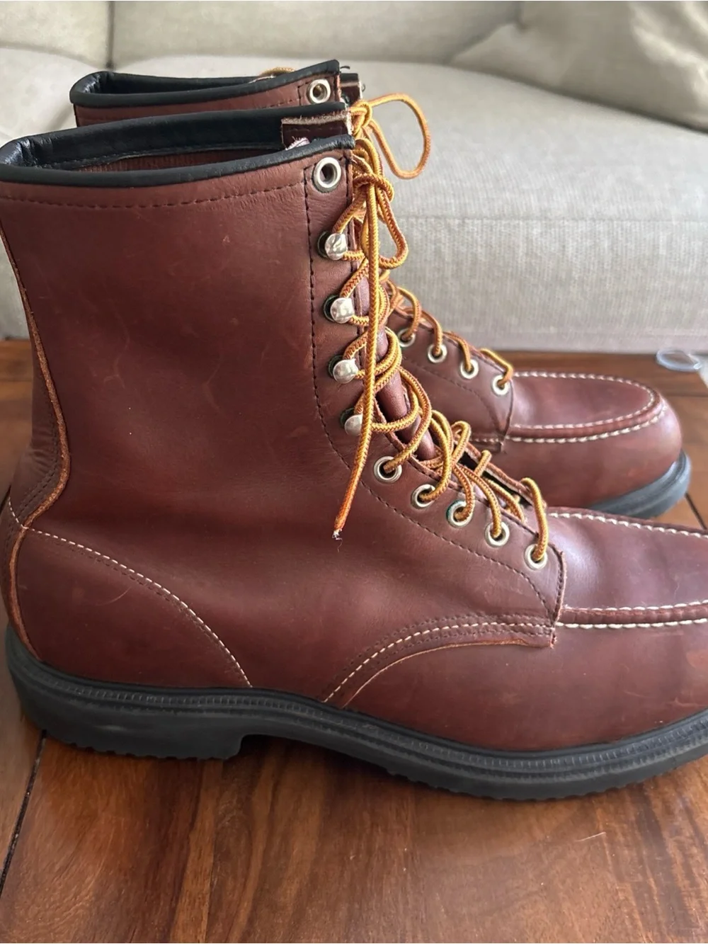 Red Wing Men's 11.5 Brown Leather Steel Toe Work Boots